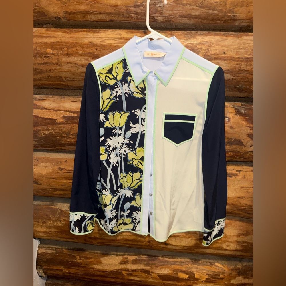 💛NWOT Gorgeous S Tory Burch Silk Floral Blouse